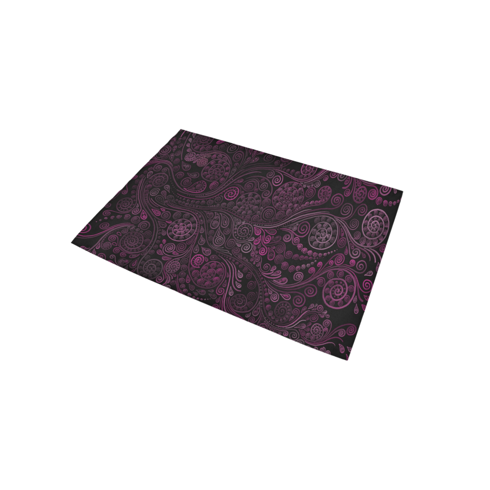 3D psychedelic ornaments, magenta Area Rug 5'x3'3''