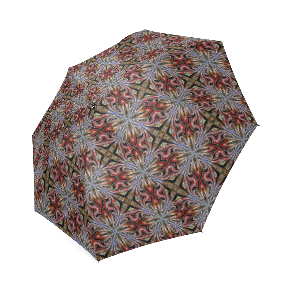 Maroon Floral Foldable Umbrella (Model U01)
