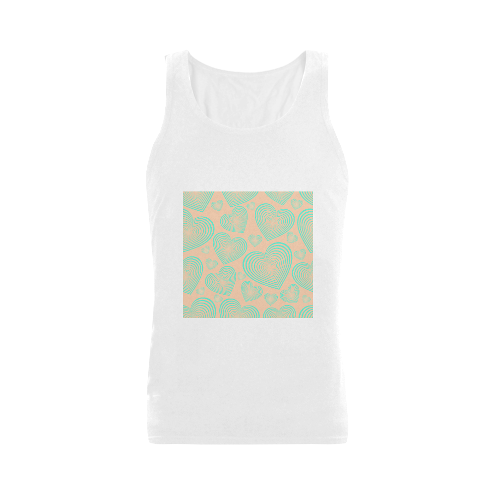 New! Abstract t-shirt edition with vintage Hearts. Design atelier quality. New! Fashion arrival for  Plus-size Men's Shoulder-Free Tank Top (Model T33)