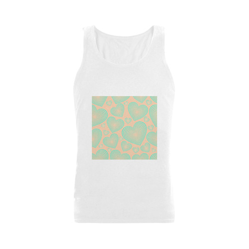 New! Abstract t-shirt edition with vintage Hearts. Design atelier quality. New! Fashion arrival for  Plus-size Men's Shoulder-Free Tank Top (Model T33)