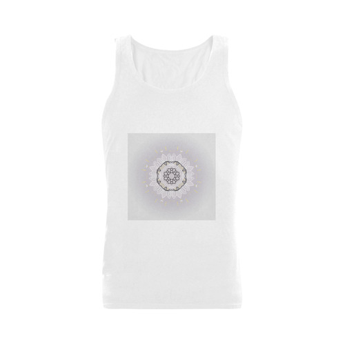 Original designers T-Shirt edition with hand-drawn Mandala Art. Original hand-drawing by our Atelier Plus-size Men's Shoulder-Free Tank Top (Model T33)