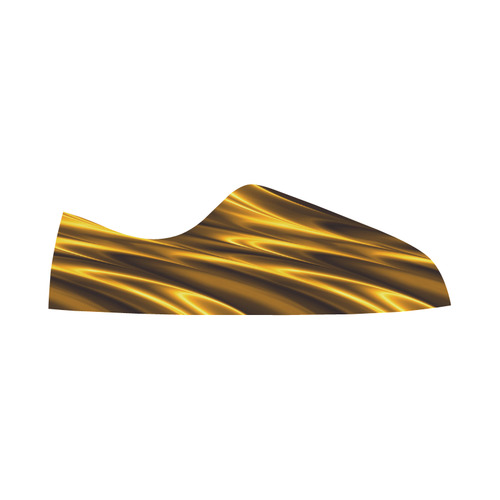 Elegant Gold Waves Women's Canvas Zipper Shoes/Large Size (Model 001)