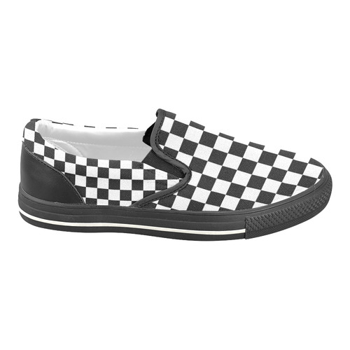 checker shoes Women's Unusual Slip-on Canvas Shoes (Model 019)