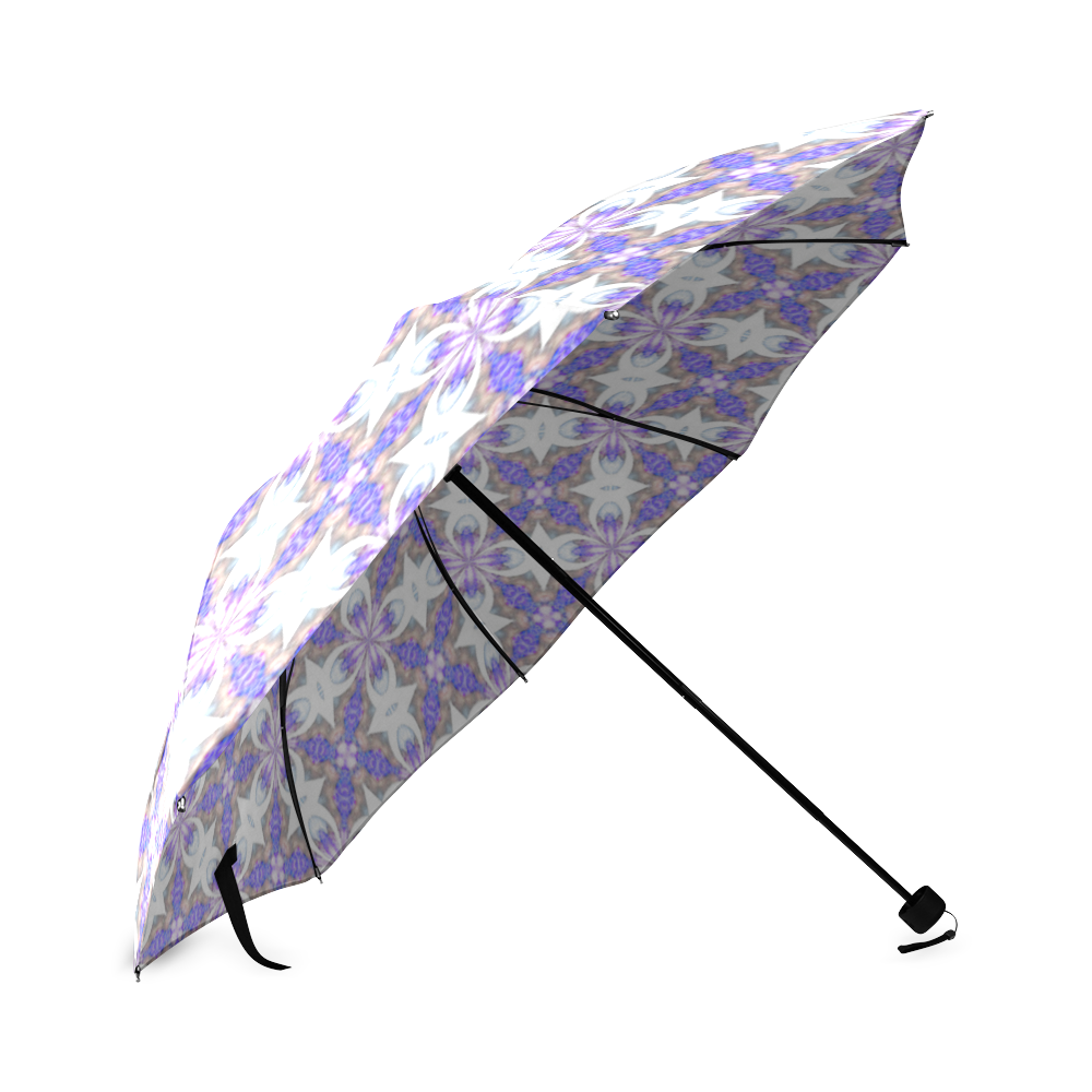 White Purple and Tan Foldable Umbrella (Model U01)