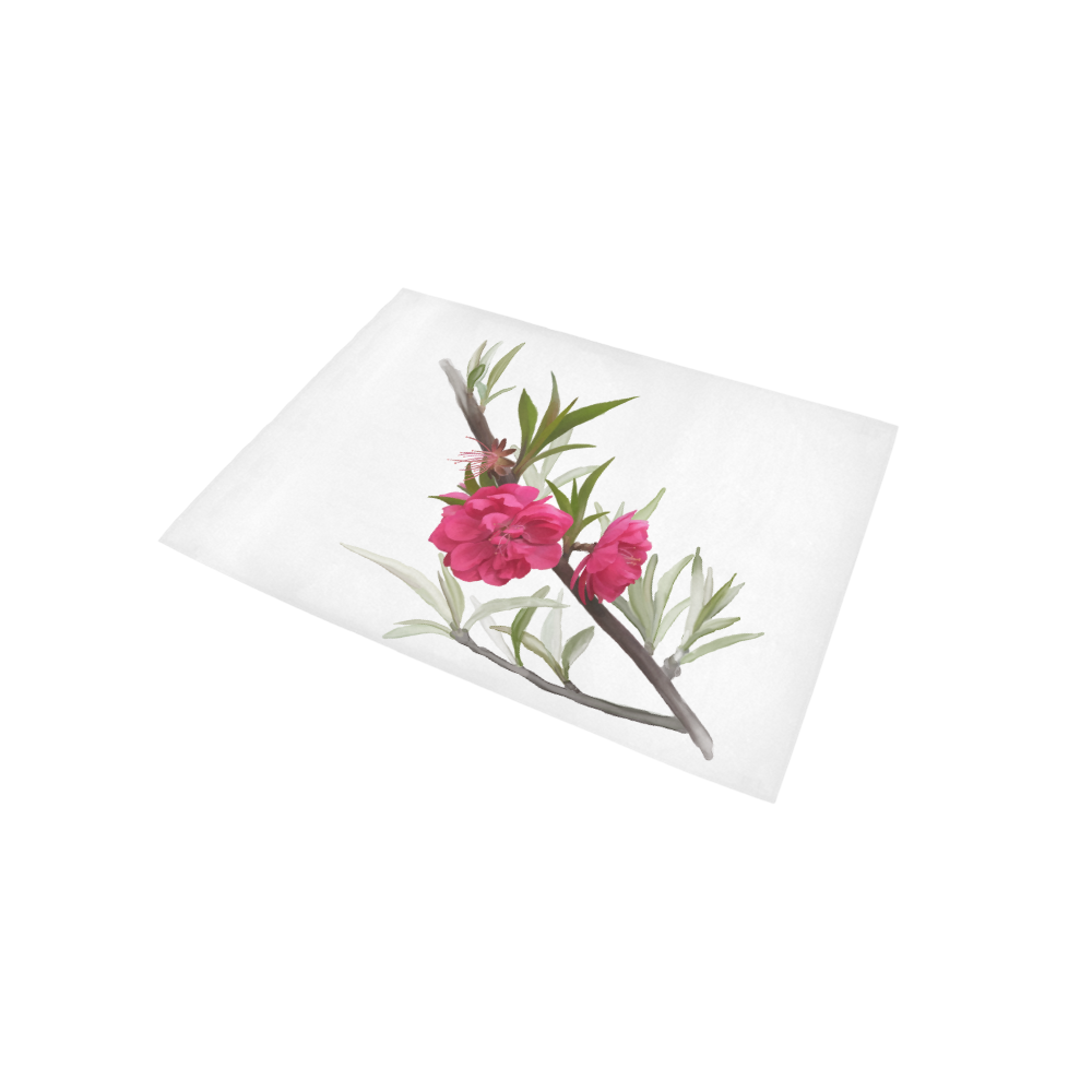Peach blossom, watercolors Area Rug 5'x3'3''