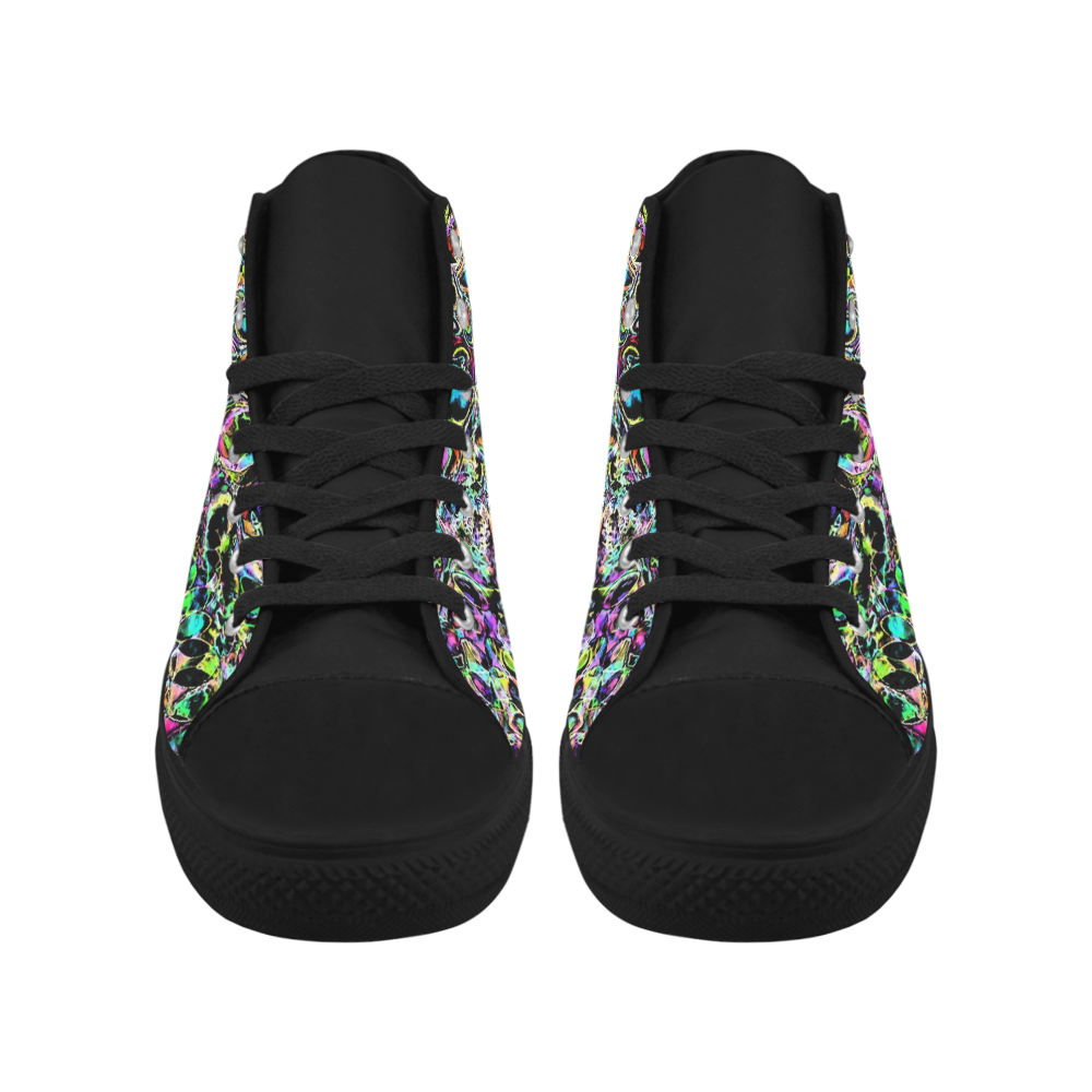 Psychedelic Explosion Aquila High Top Microfiber Leather Women's Shoes/Large Size (Model 032)