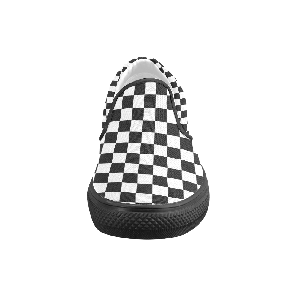 checker shoes Women's Unusual Slip-on Canvas Shoes (Model 019)