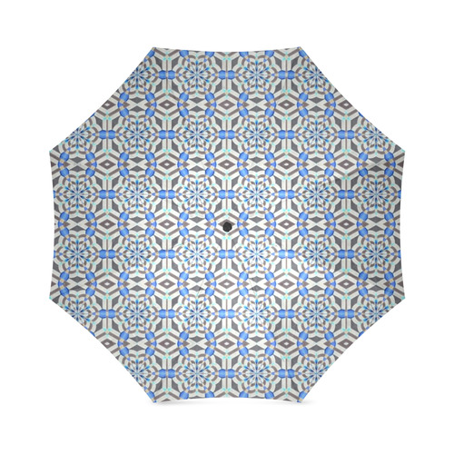 White and Blue Foldable Umbrella (Model U01)