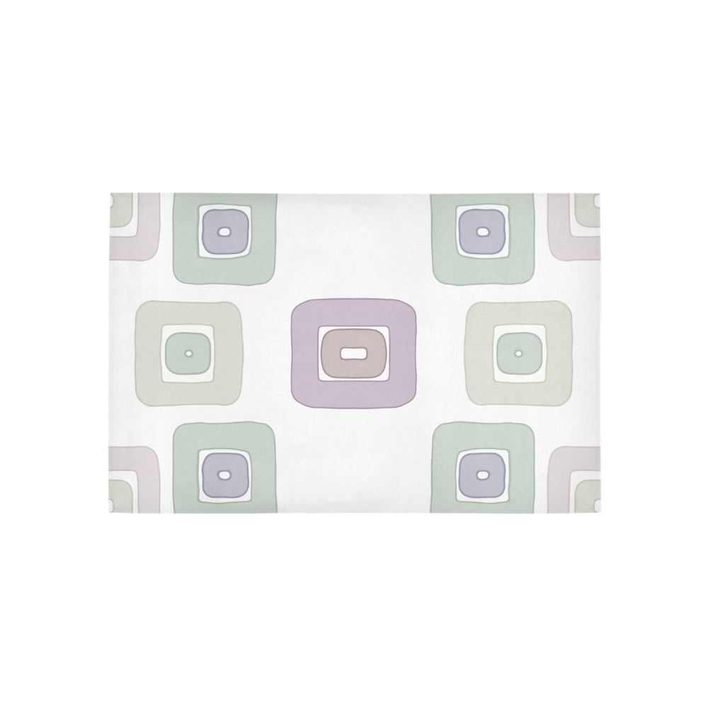 Green and Purple Squares Area Rug 5'x3'3''