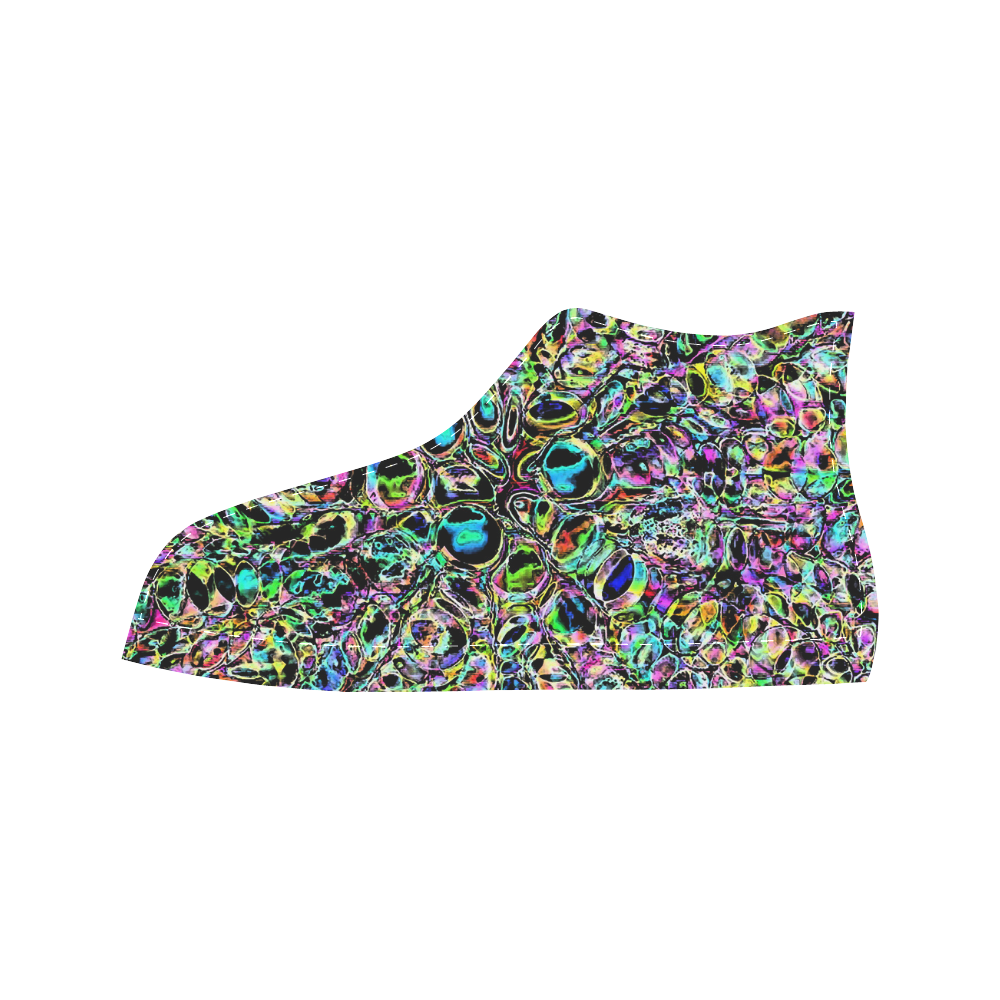 Psychedelic Explosion Aquila High Top Microfiber Leather Women's Shoes/Large Size (Model 032)