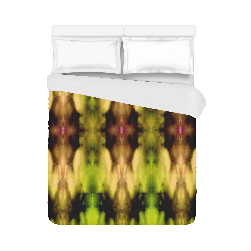 Green Yellow Fractal  Abstract Pattern Duvet Cover 86"x70" ( All-over-print)