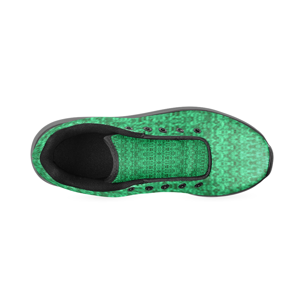 Abstract Green Damask Men’s Running Shoes (Model 020)