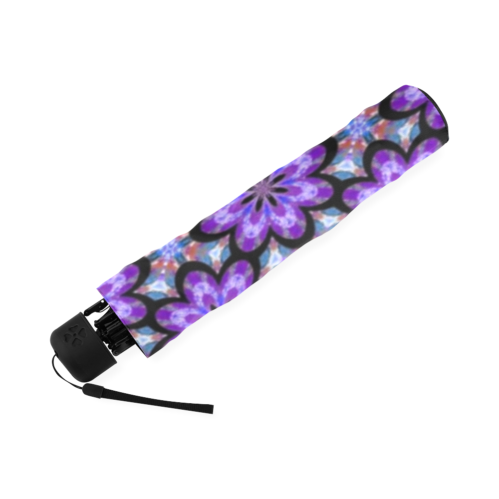 Purple Floral Foldable Umbrella (Model U01)