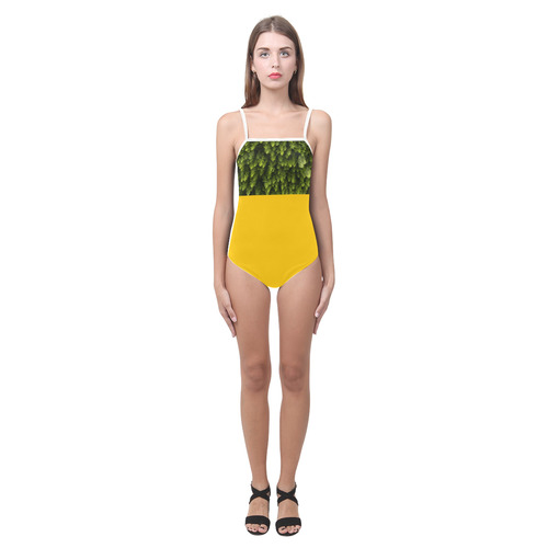 New arrival in Shop! Designers bikini with area-forest. Collection 2016 in vintage yellow and green. Strap Swimsuit ( Model S05)