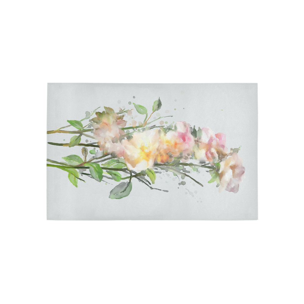 Blend Roses, watercolor Area Rug 5'x3'3''