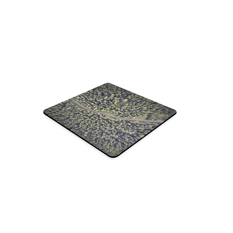 Area forest : Square coaster for modern Man. Original gift edition with Scandi woods. Original item. Square Coaster