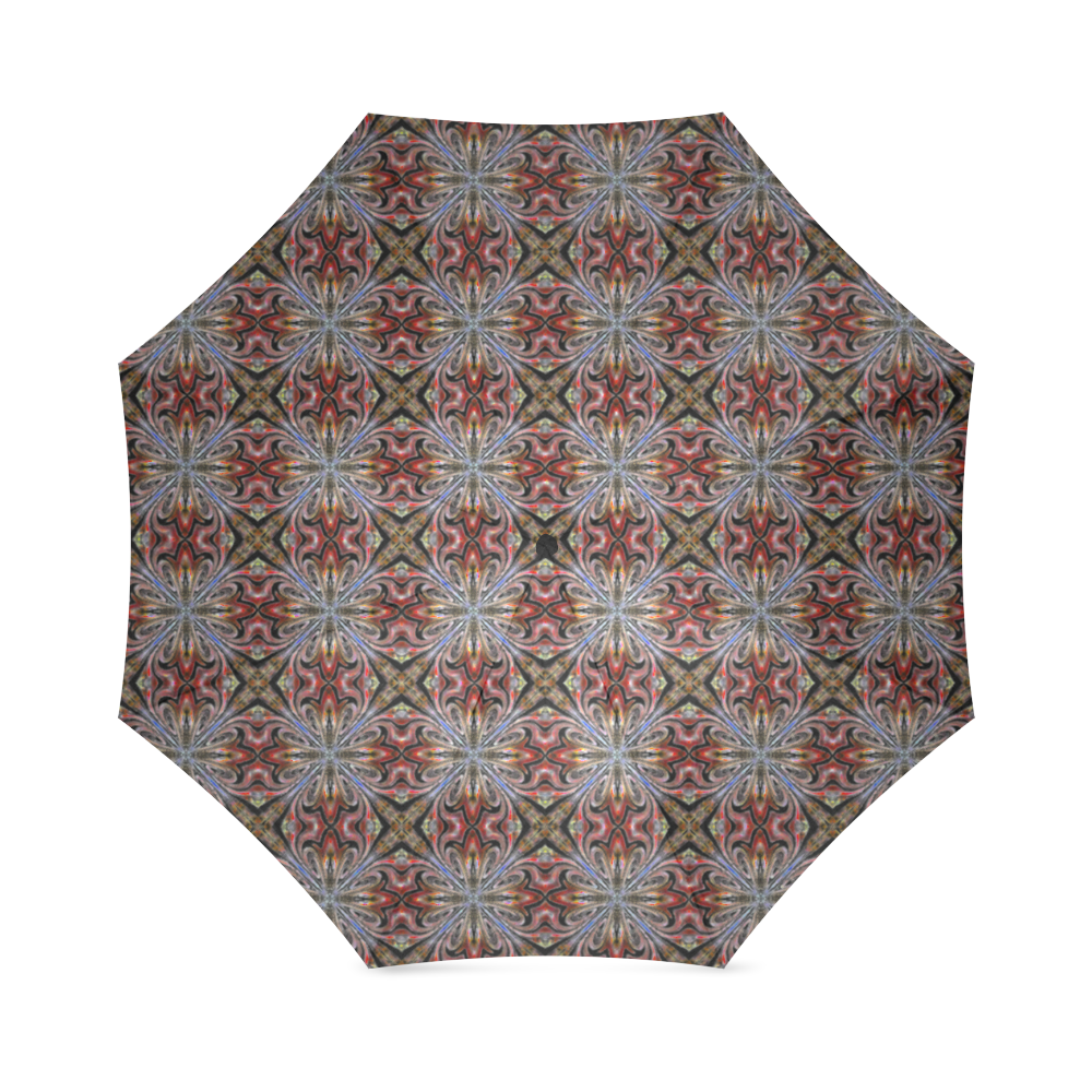 Maroon Floral Foldable Umbrella (Model U01)