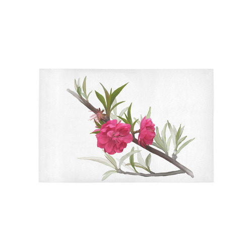 Peach blossom, watercolors Area Rug 5'x3'3''