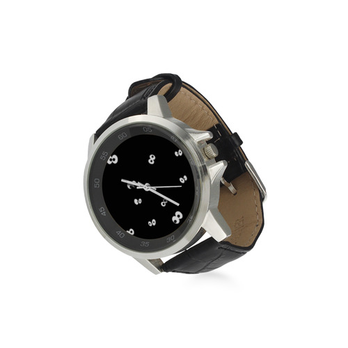 Eyes in the Dark Unisex Stainless Steel Leather Strap Watch(Model 202)