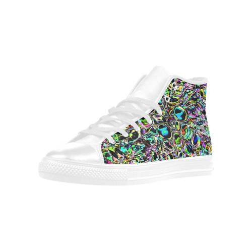 Psychedelic Explosion Aquila High Top Microfiber Leather Men's Shoes (Model 032)