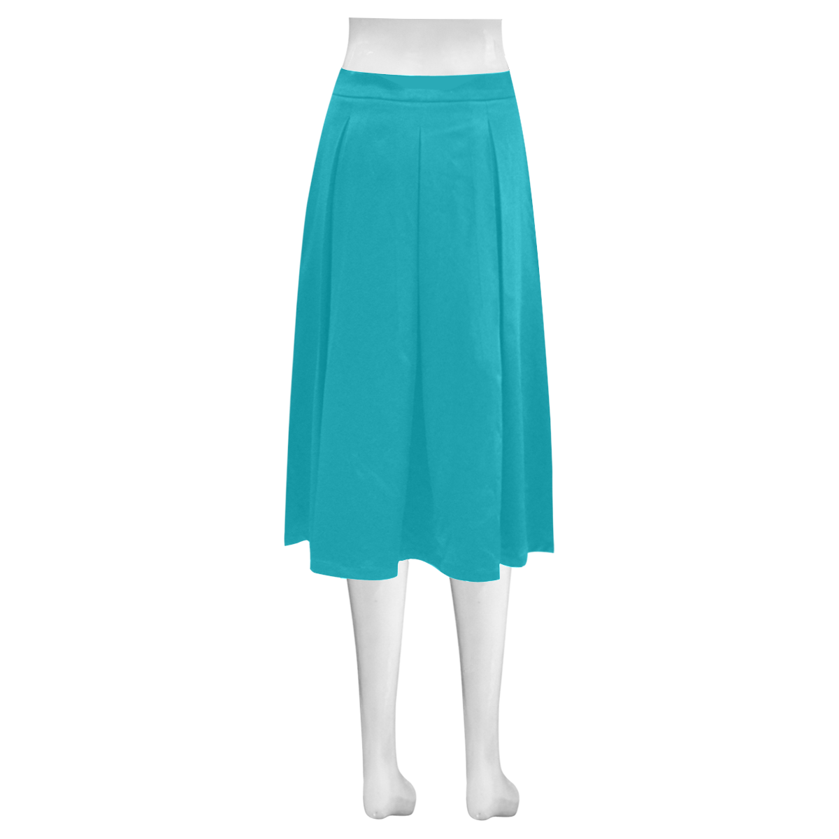 Peacock Blue Mnemosyne Women's Crepe Skirt (Model D16)