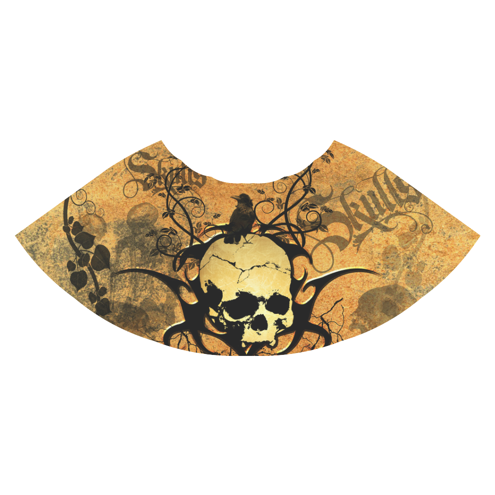 Awesome skull with tribal Athena Women's Short Skirt (Model D15)