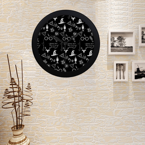Black Harry Potter Circular Plastic Wall clock