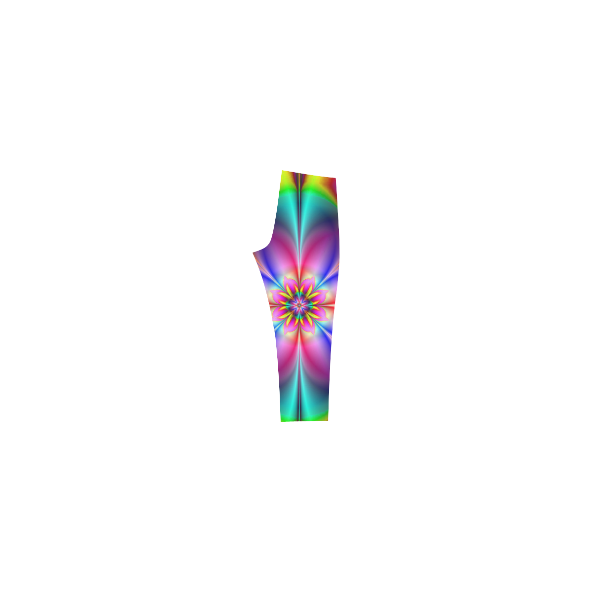 Fractal Art, Neon Daisy Capri Legging (Model L02)