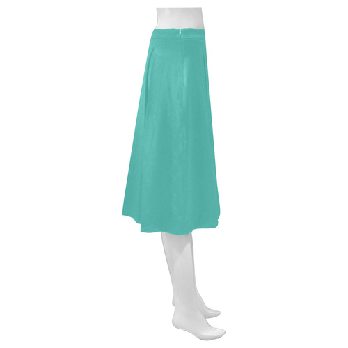 Turquoise Mnemosyne Women's Crepe Skirt (Model D16)