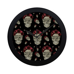 Frida skull Circular Plastic Wall clock