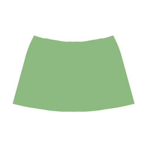 Grass Green Mnemosyne Women's Crepe Skirt (Model D16)