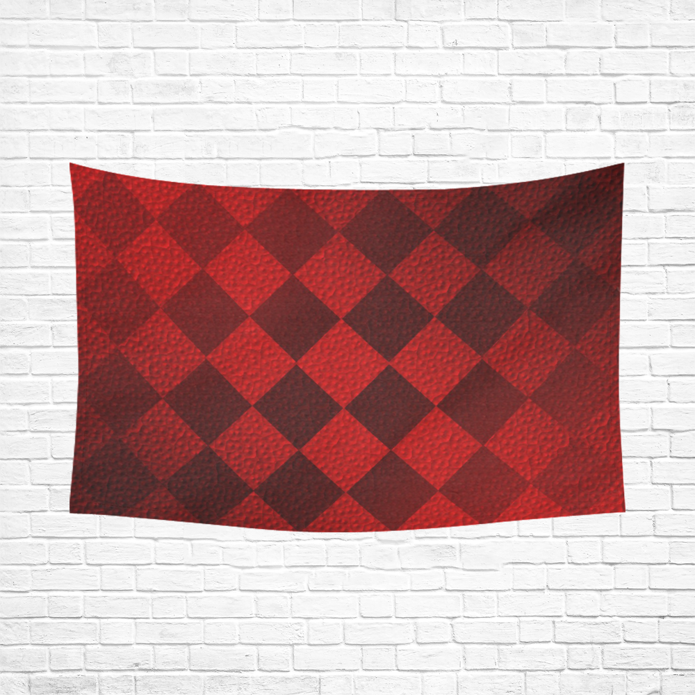 Christmas Red Square Cotton Linen Wall Tapestry 90"x 60"