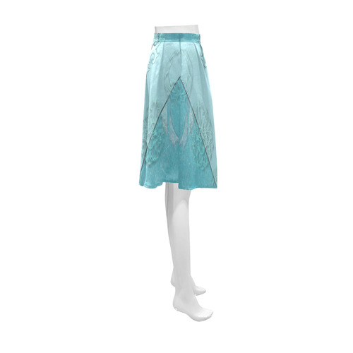Soft blue decorative design Athena Women's Short Skirt (Model D15)