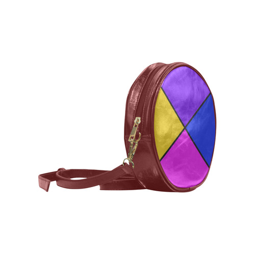 diagonal purple accented Round Sling Bag (Model 1647)