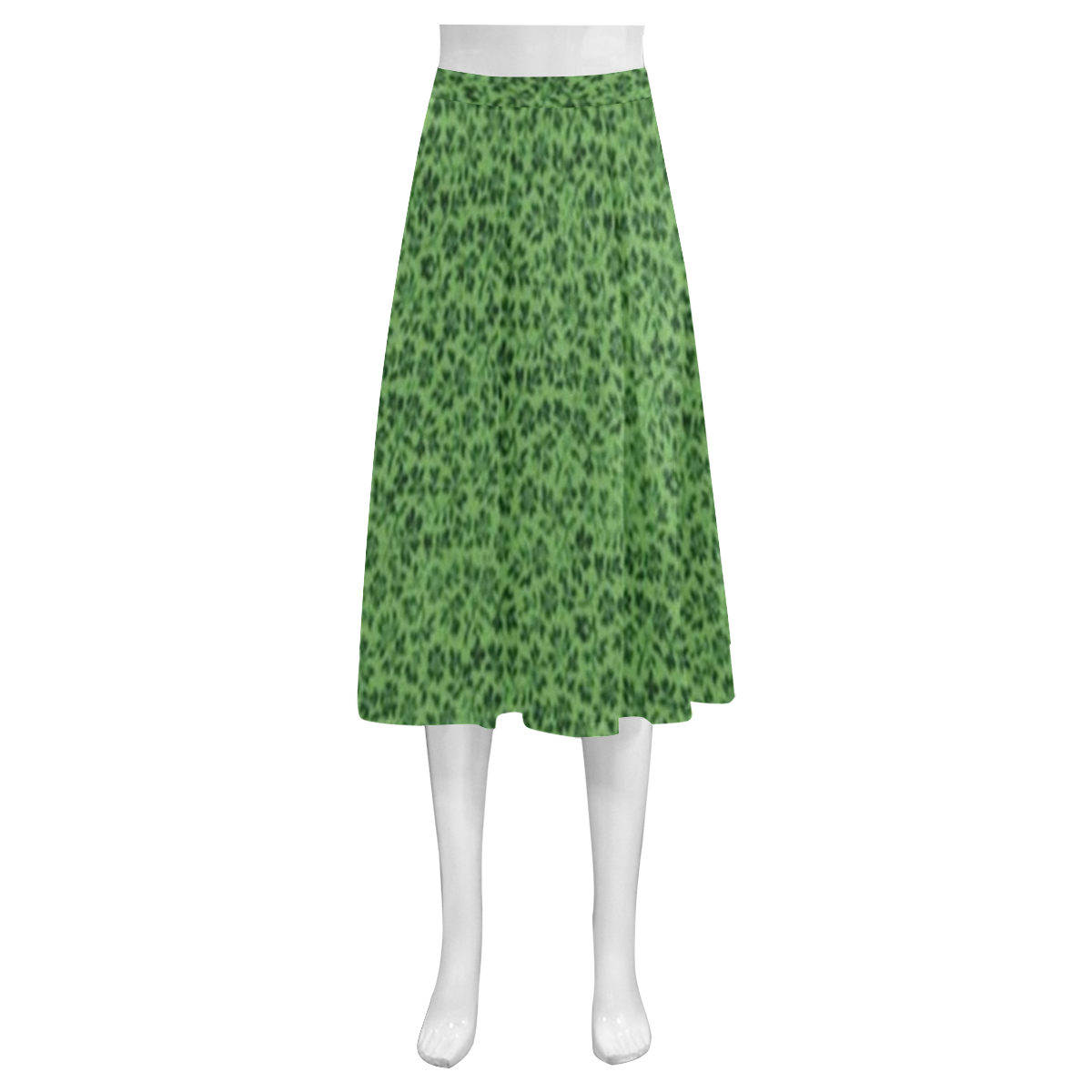 Vintage Flowers Ivy Green Mnemosyne Women's Crepe Skirt (Model D16)