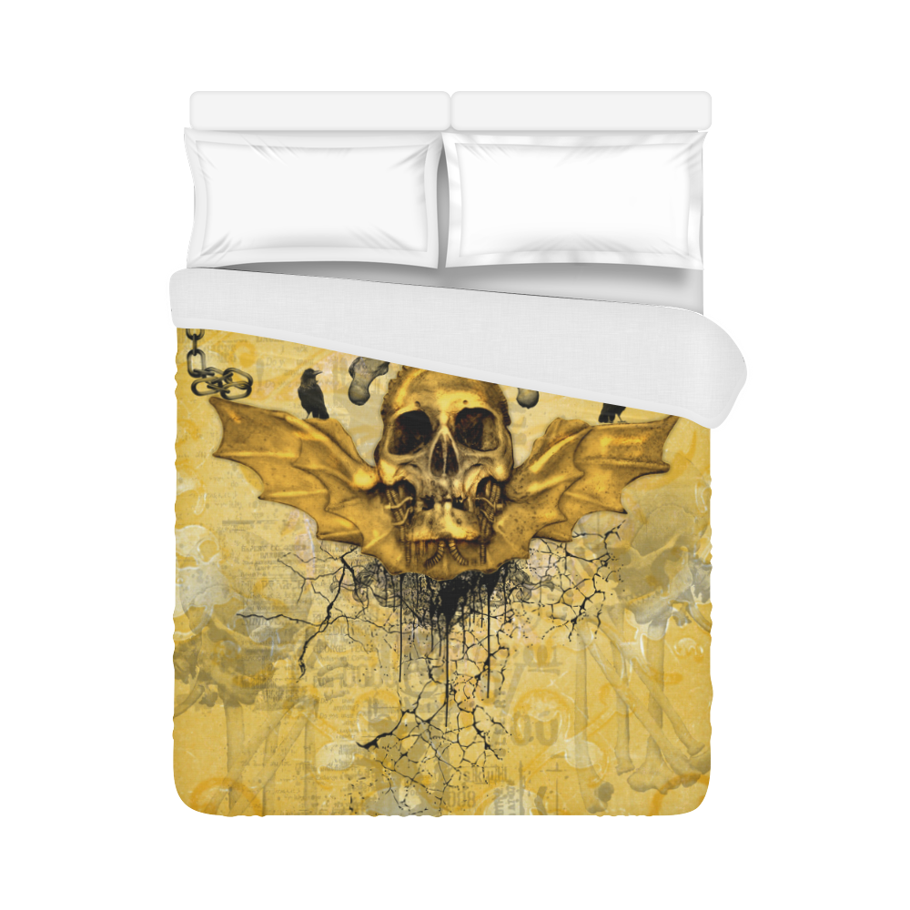 Awesome skull in golden colors Duvet Cover 86"x70" ( All-over-print)