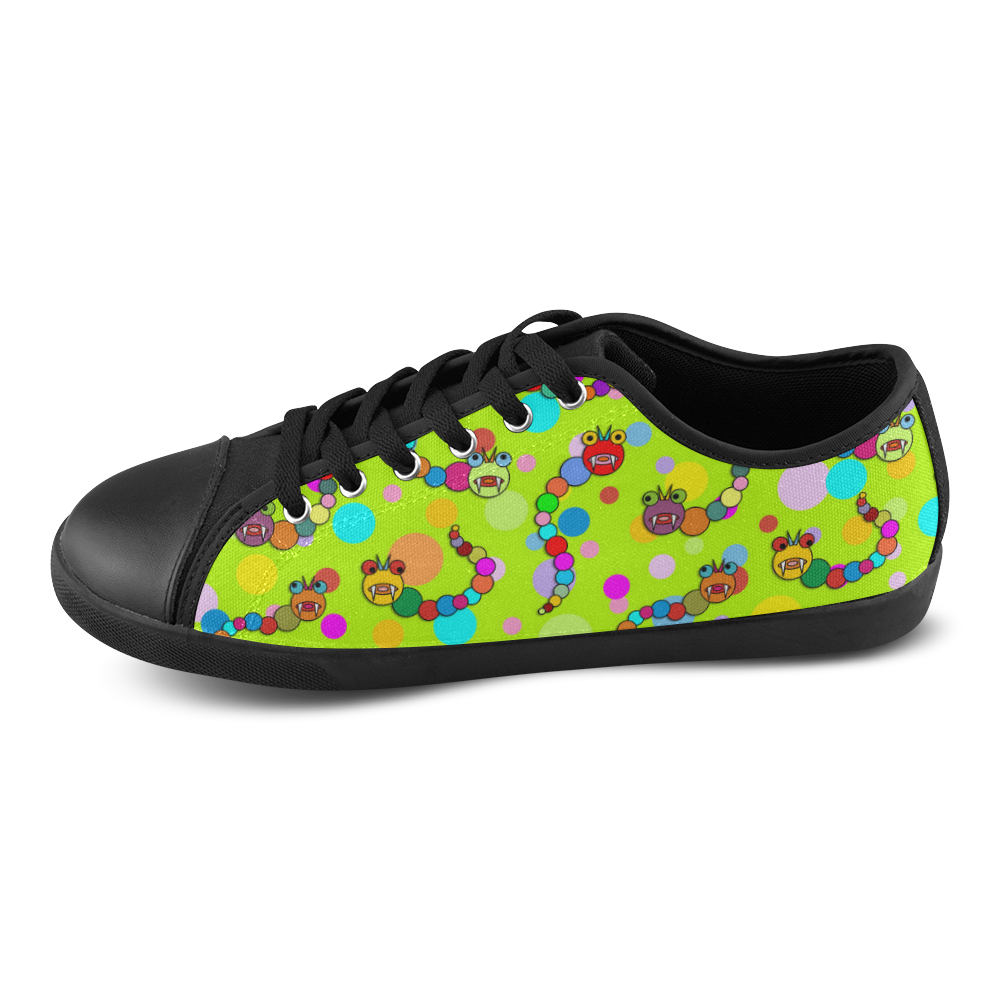 Fantastic Comic Marble Dragon and Polka Dots Canvas Shoes for Women/Large Size (Model 016)