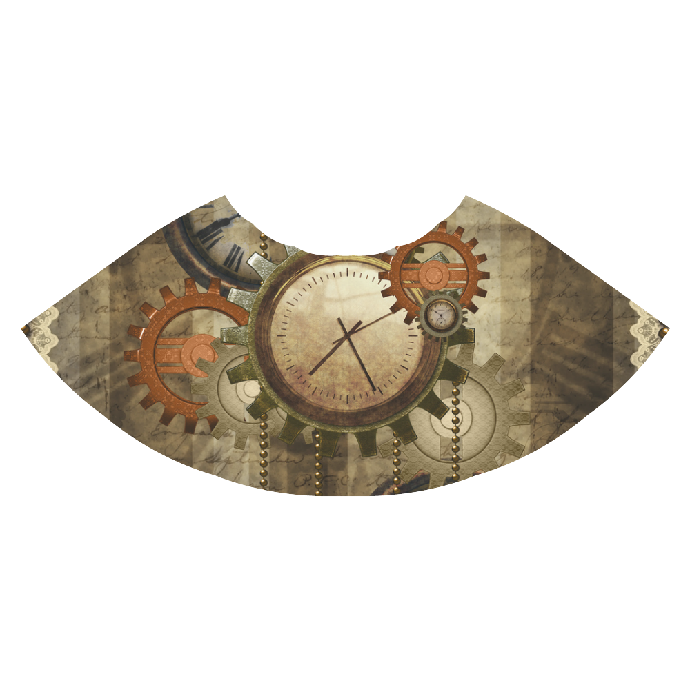 Steampunk, wonderful noble desig, clocks and gears Athena Women's Short Skirt (Model D15)