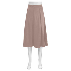 Desert Taupe Mnemosyne Women's Crepe Skirt (Model D16)