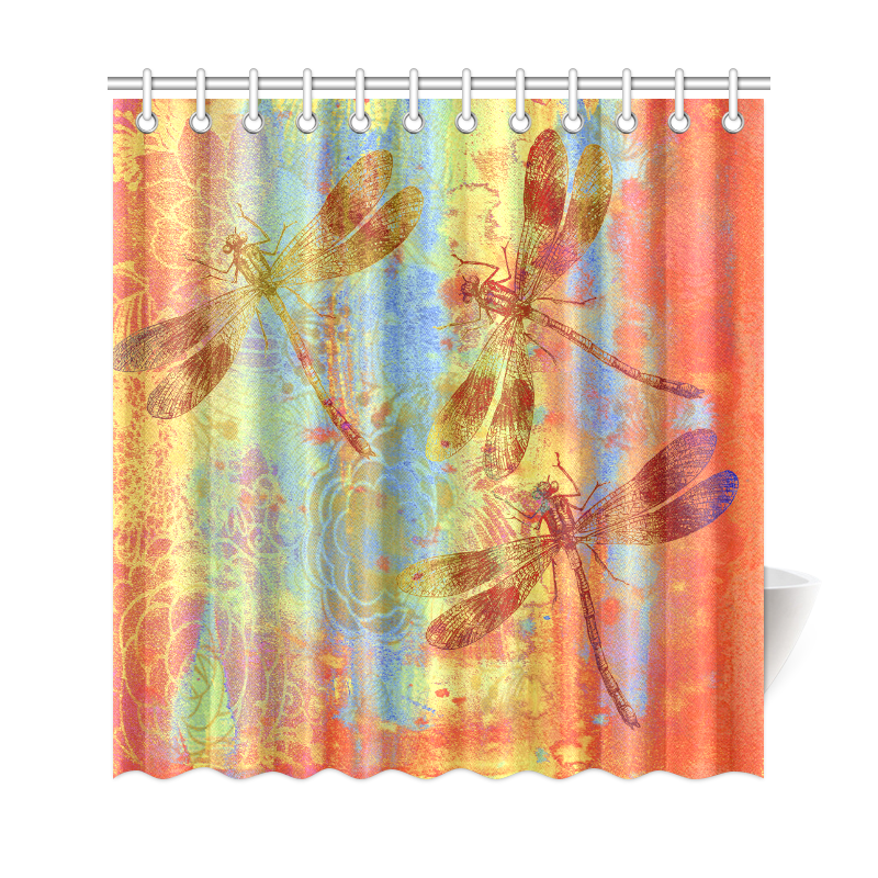 A Dragonflies QQW Shower Curtain 69"x72"