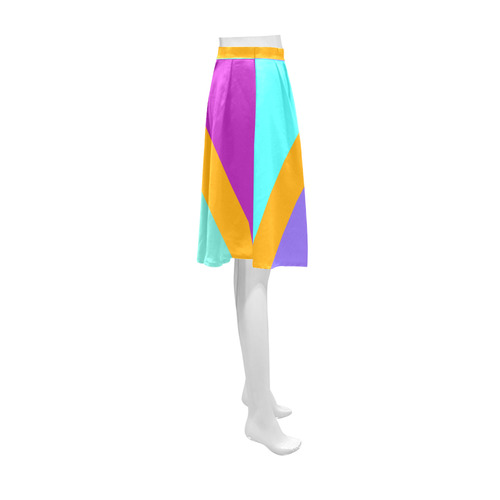 Colored Squares checkered Stripes Cross Athena Women's Short Skirt (Model D15)