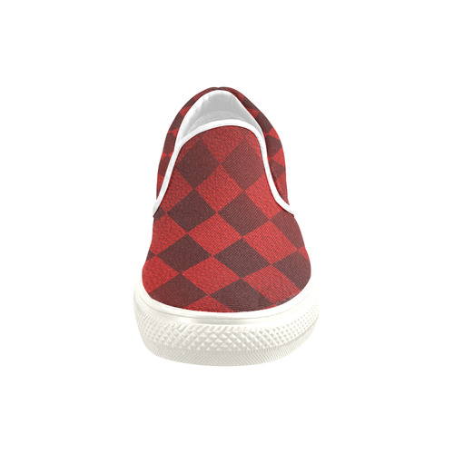 Christmas Red Square Women's Unusual Slip-on Canvas Shoes (Model 019)