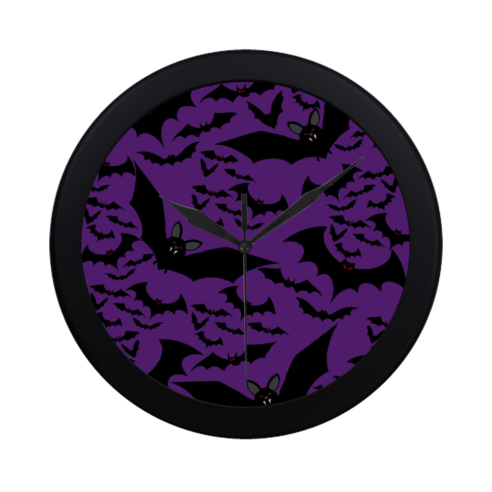 Purple Vampire Bats Circular Plastic Wall clock
