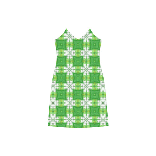 Spring Green V-Neck Open Fork Long Dress(Model D18)