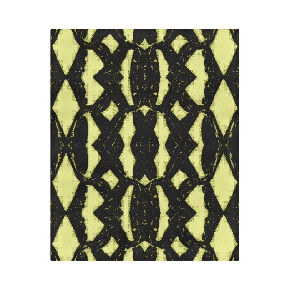 Yellow Black Oriental  Pattern Duvet Cover 86"x70" ( All-over-print)