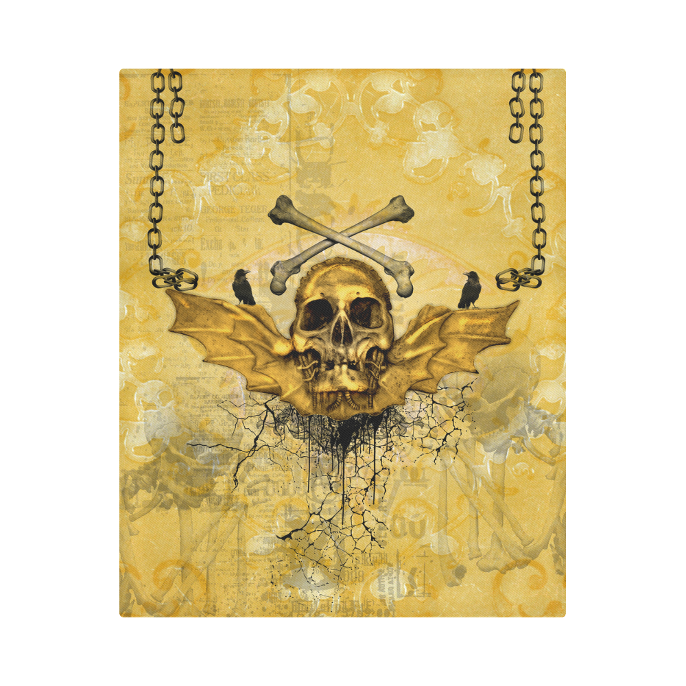 Awesome skull in golden colors Duvet Cover 86"x70" ( All-over-print)