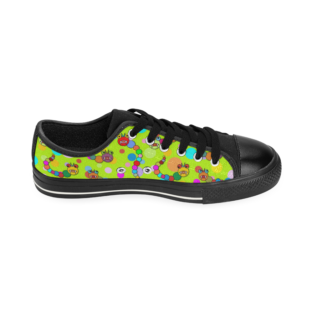 Fantastic Comic Marble Dragon and Polka Dots Canvas Women's Shoes/Large Size (Model 018)