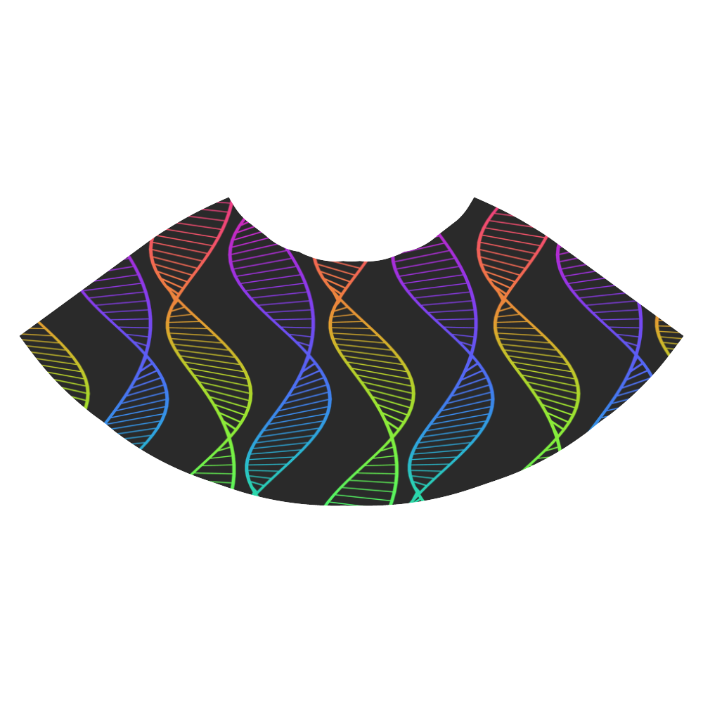 Curvy Rainbow Helix Black Athena Women's Short Skirt (Model D15)