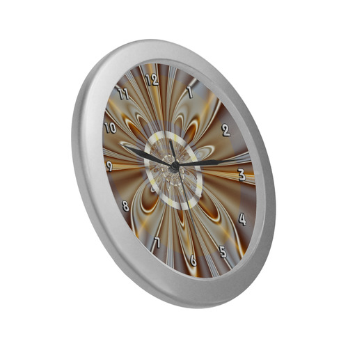 Gossamer Fine Fractal Art Silver Color Wall Clock