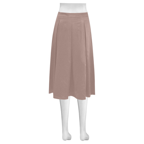 Desert Taupe Mnemosyne Women's Crepe Skirt (Model D16)